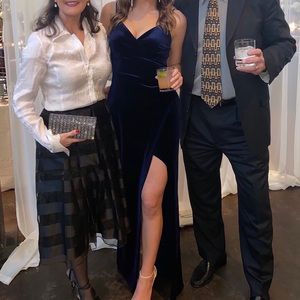 Blue Velvet Maxi Dress